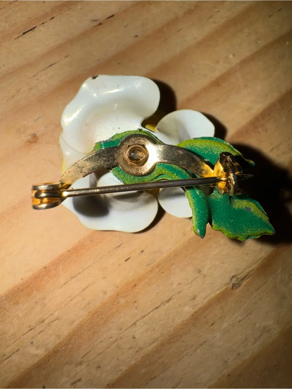 Yellow Enamel Metal Flower Accent Pin broach